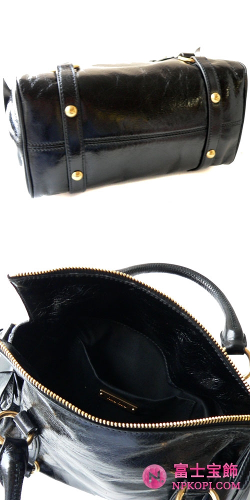 ミュウミュウ MIUMIU ハンドバッグ/ななめがけバッグ 2Way ショルダーストラップ付き レザー ブラック（NERO） RT0438 VIT.